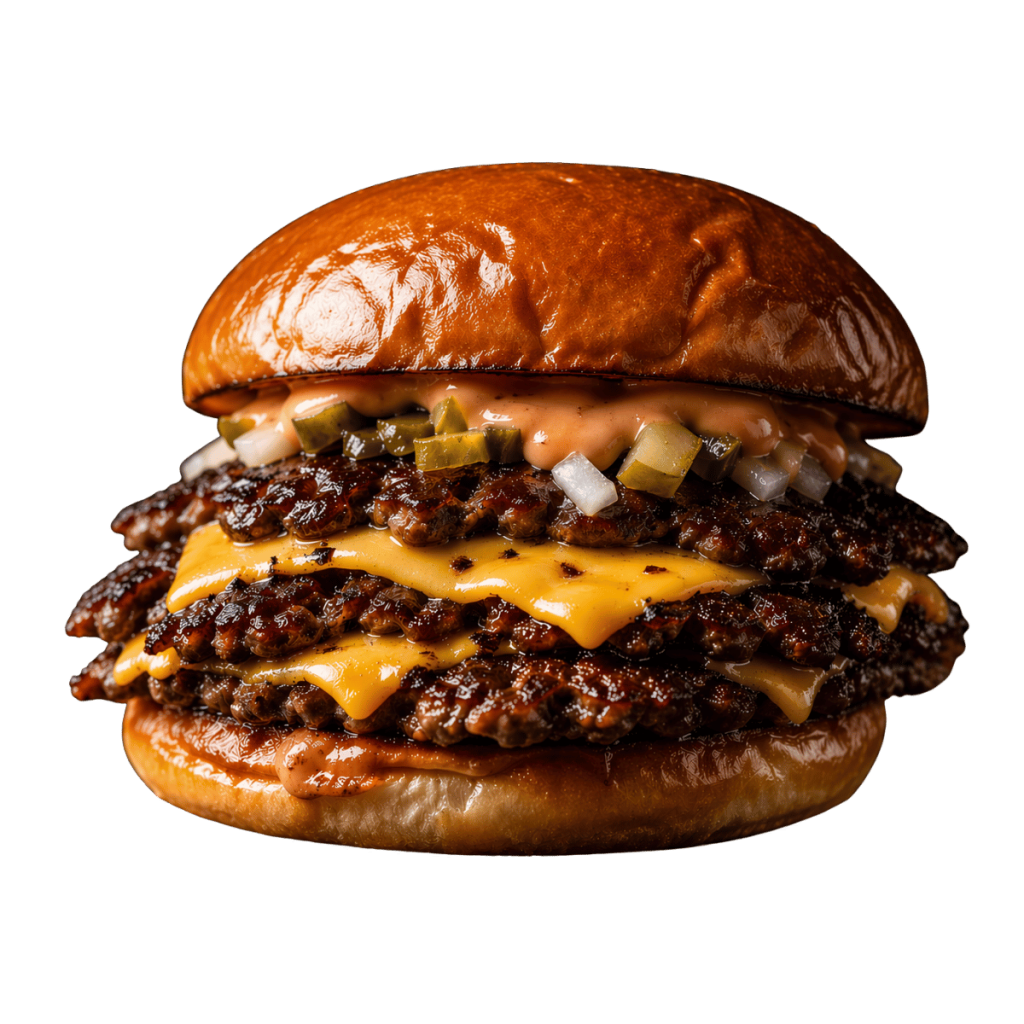 triple smash burger
